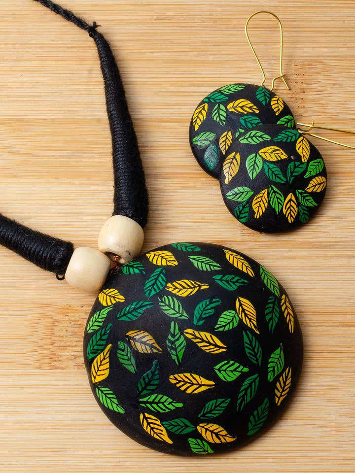 Conjunto de Jóias de Folha | Jóias de Argila | Jóias de Folhas de Outono por atacado de Cordelia Kraft