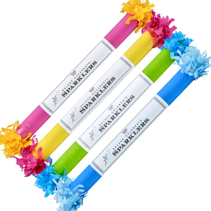 TOPS Malibu - Wholesale Sparkler - Deluxe 12" Sparklers - Brights - Tube of 8 - Asst Colors