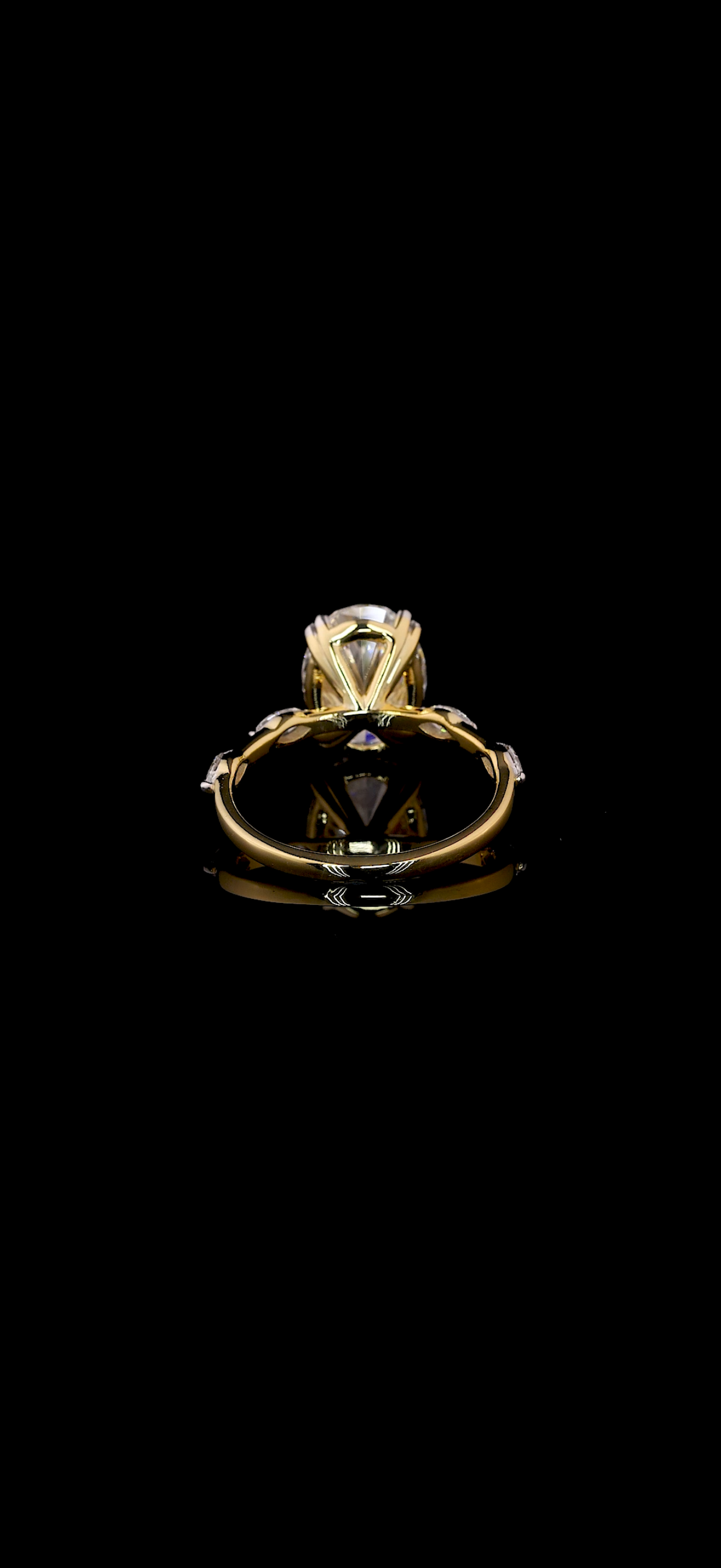 Kalindi Jewels - Wholesale Multi-Stone Ring - 1.50ct Oval Lab-Grown Diamond Ring with Side Stones2