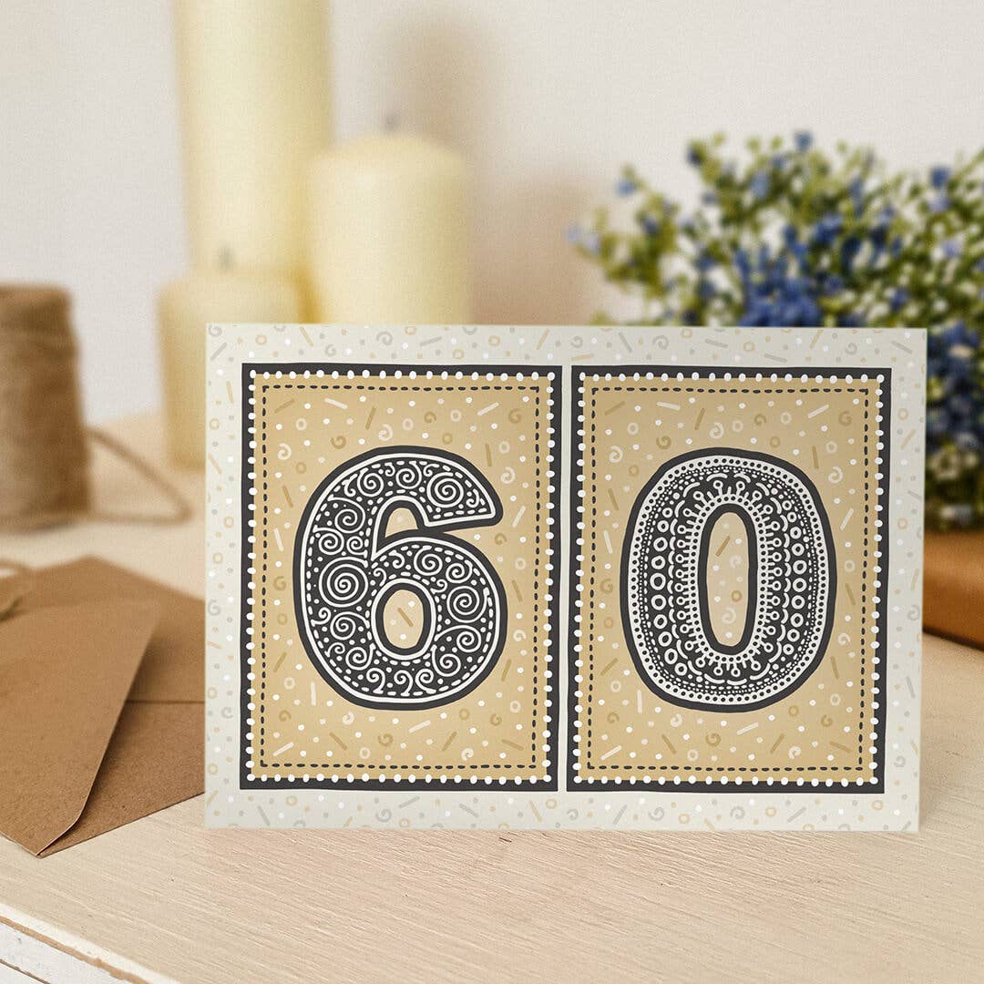 Jess A Little Creative - Wholesale Birthday Card - Unique Gold 60th Birthday Card3