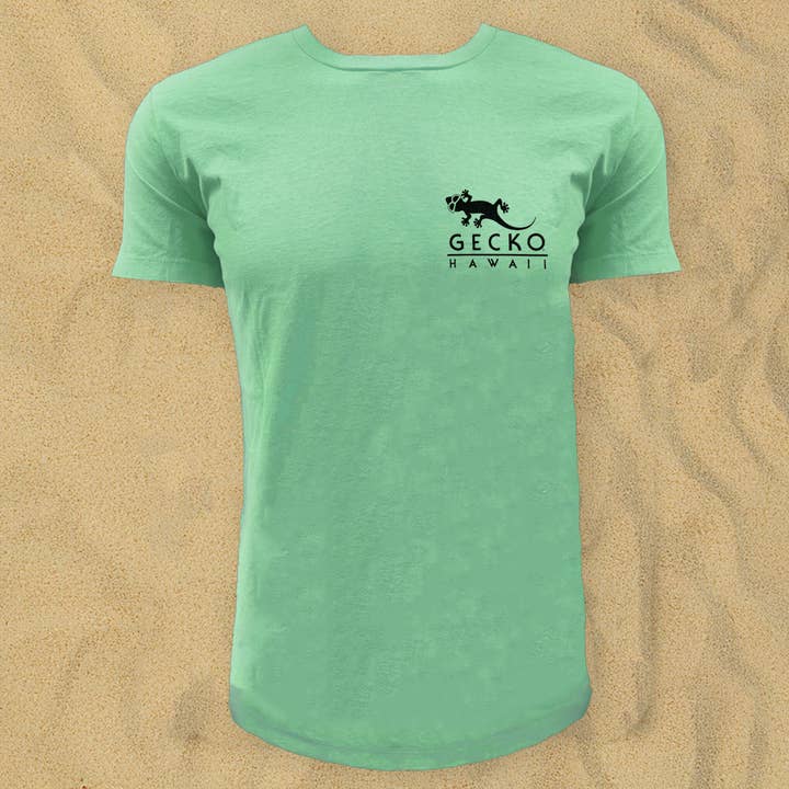 Gecko Hawaii - Wholesale Screen printed t-shirt – unisex - 1989 Gecko Beach: HYPERflash Green to Neon Yellow V11