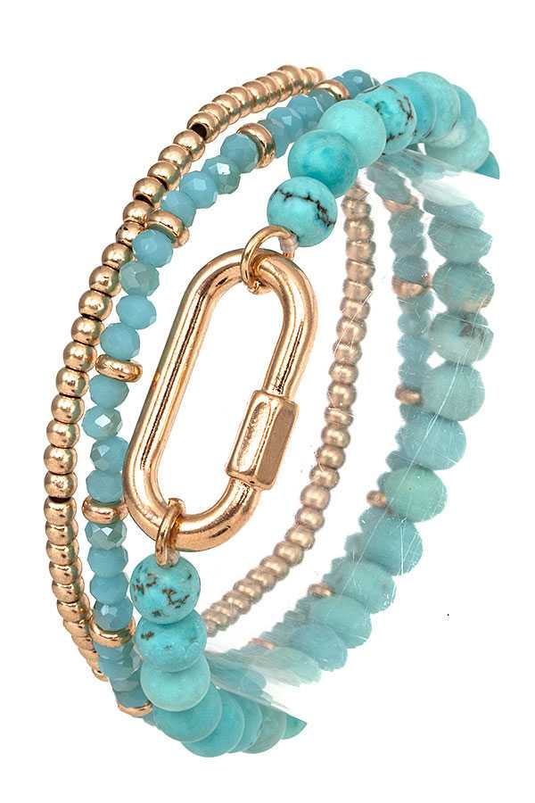 anbfashion - Wholesale Beaded Bracelet - SEMI PRECIOUS BEAD BRACELET 4995