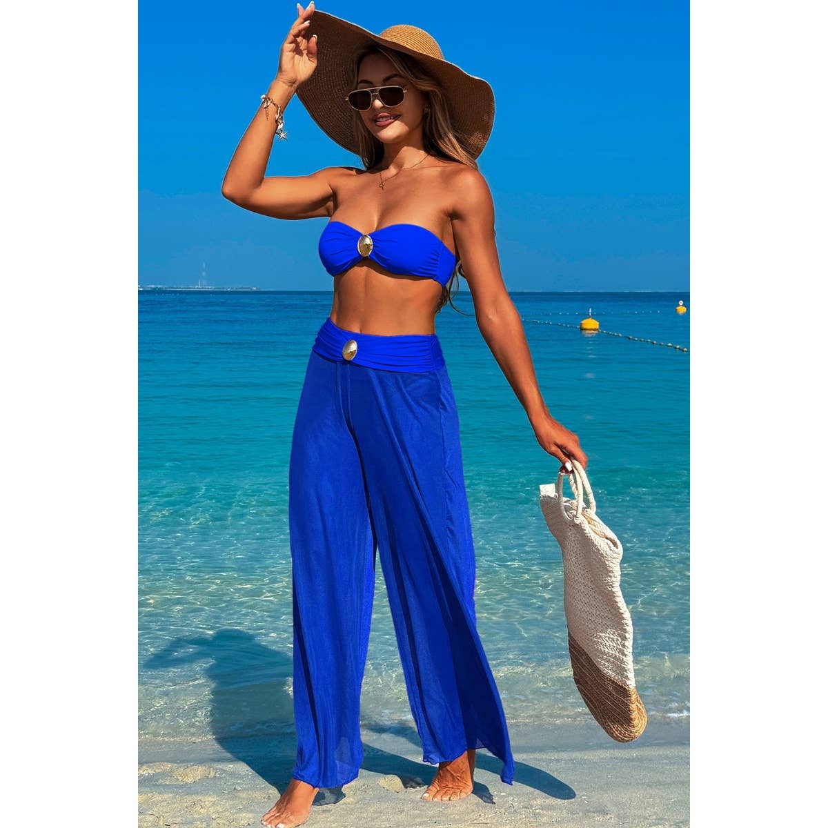 Elings - Vendita all'ingrosso Bikini - Donna - Set Bikini da Spiaggia in Metallo a Colori Solidi13