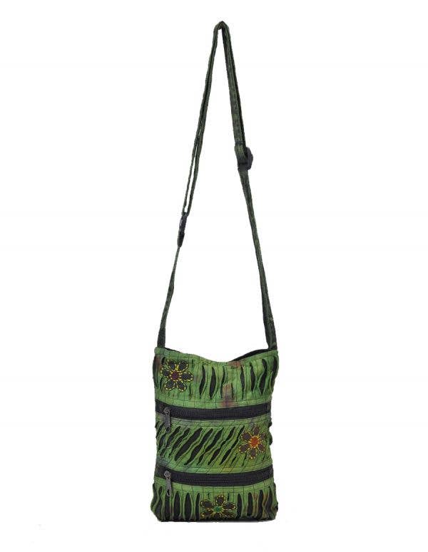 The Collection Royal / Royal Handicrafts – Großhandel Umhängetasche - Damen – Mini-Hobo-Tasche im böhmischen Hippie-Boho-Stil mit Reißverschluss und Blumenmuster4