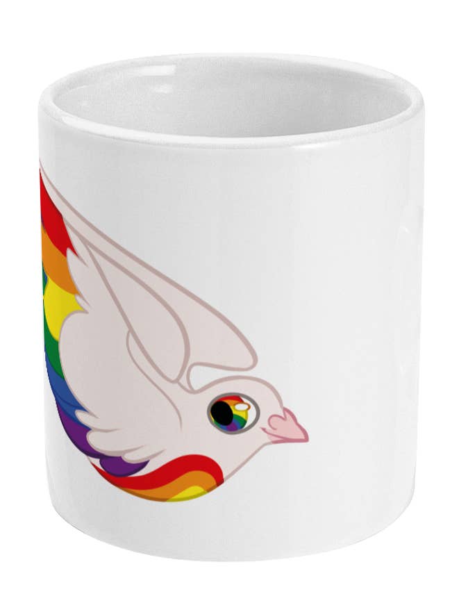 Rainbow Pigeon Mug for wholesale by Happi Noggi