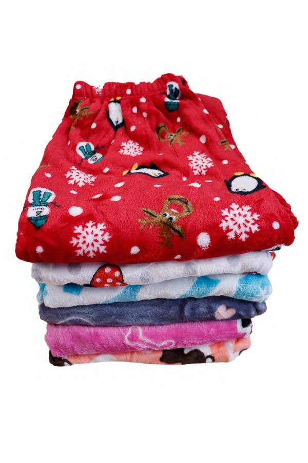 Cap Zone - Wholesale Sleepwear Bottom - Women's - Fuzzy Plush Lounge Pajama Pants12