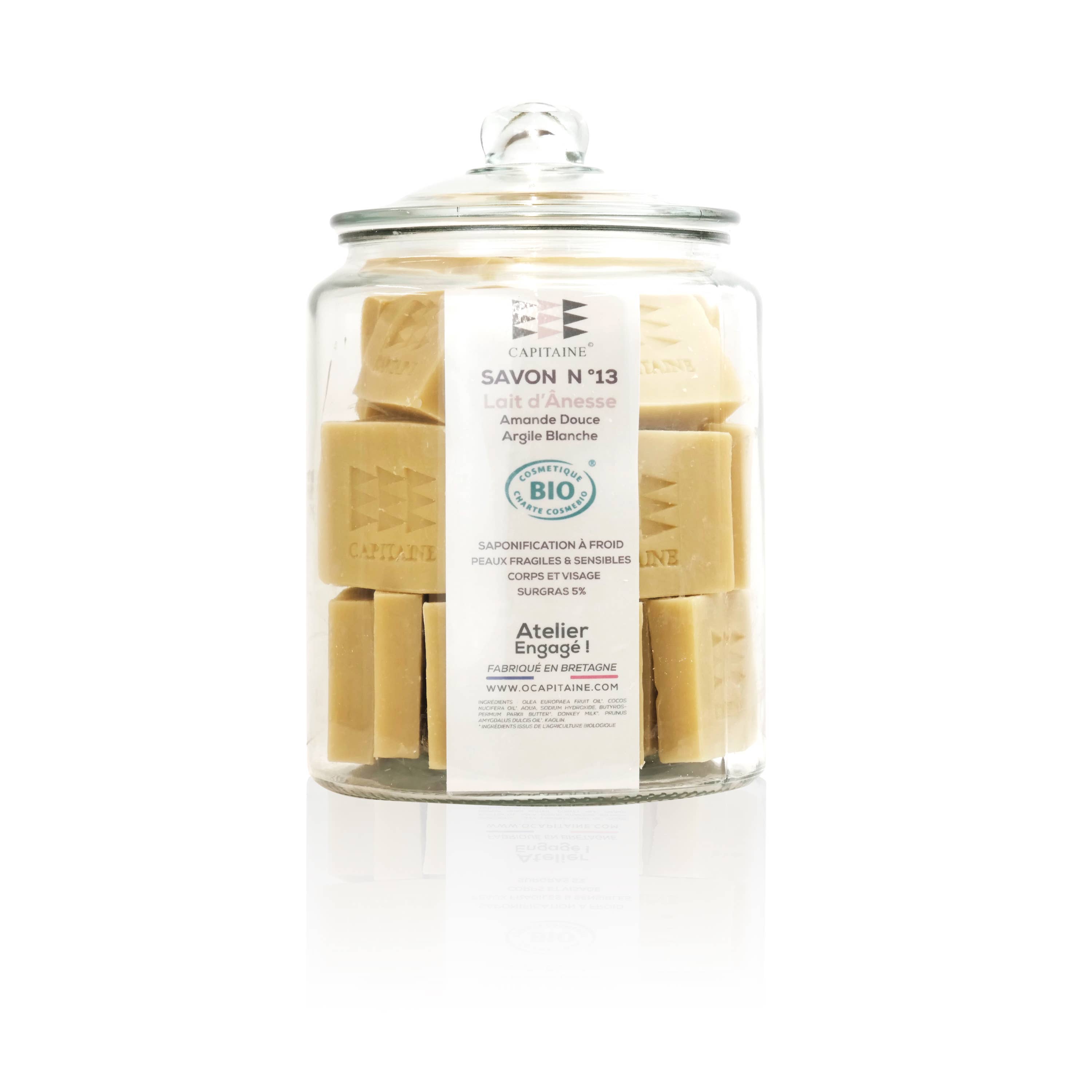 Capitaine Cosmétiques - Wholesale Bar Soap - Organic Soap Jar with Donkey Milk - Washing Care - 30 x 100g