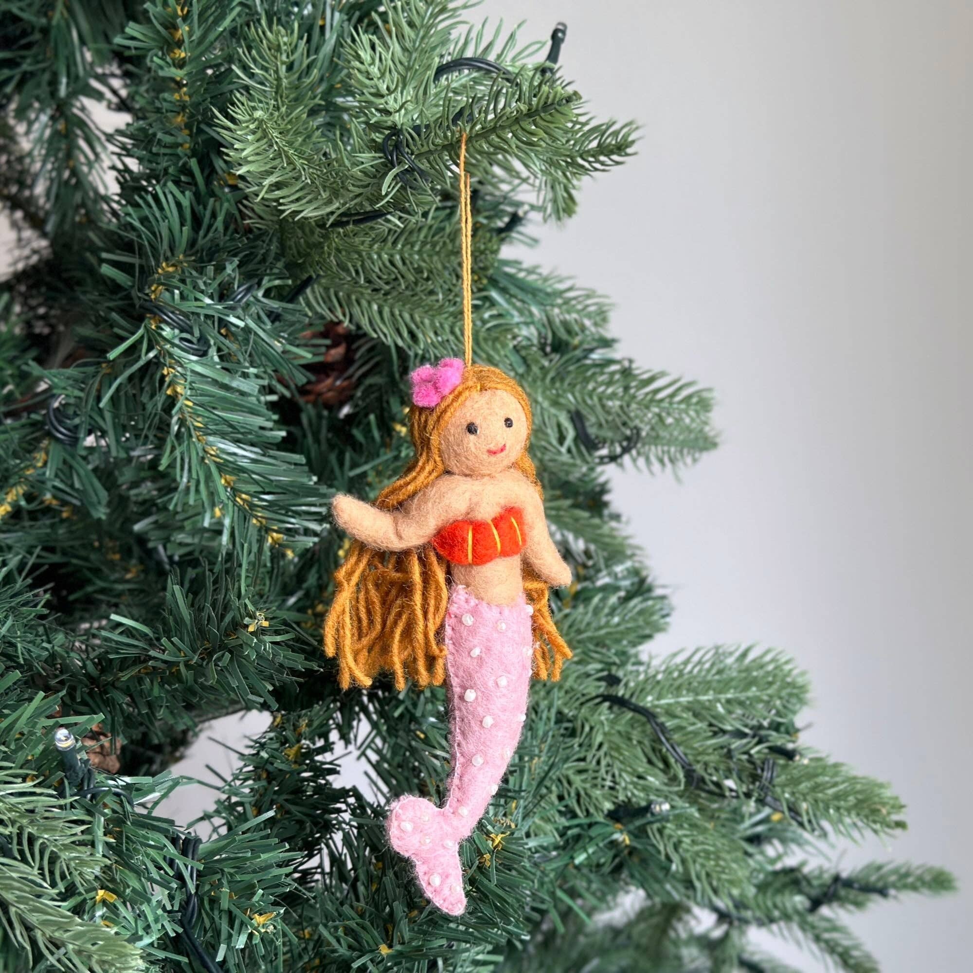 Ganapati - Wholesale Ornament - Felt Blond Mermaid Ornament0