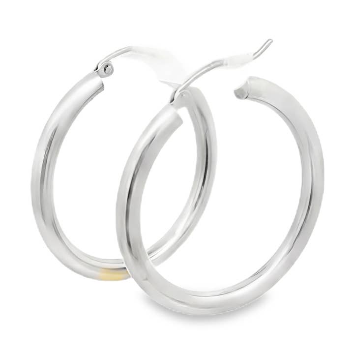 14K Weißgold Creolen für den Großhandel von Elissar Couture