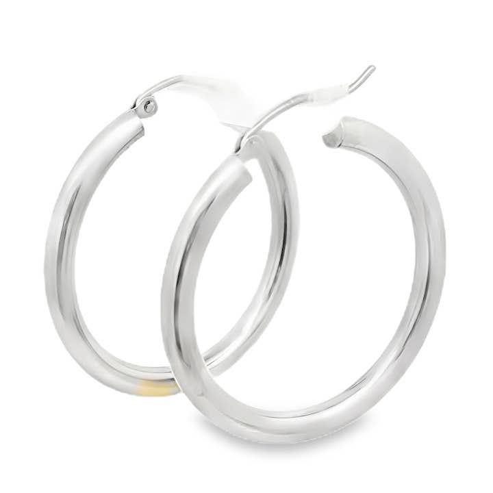 14K White Gold Hoop Earrings for wholesale by Elissar Couture