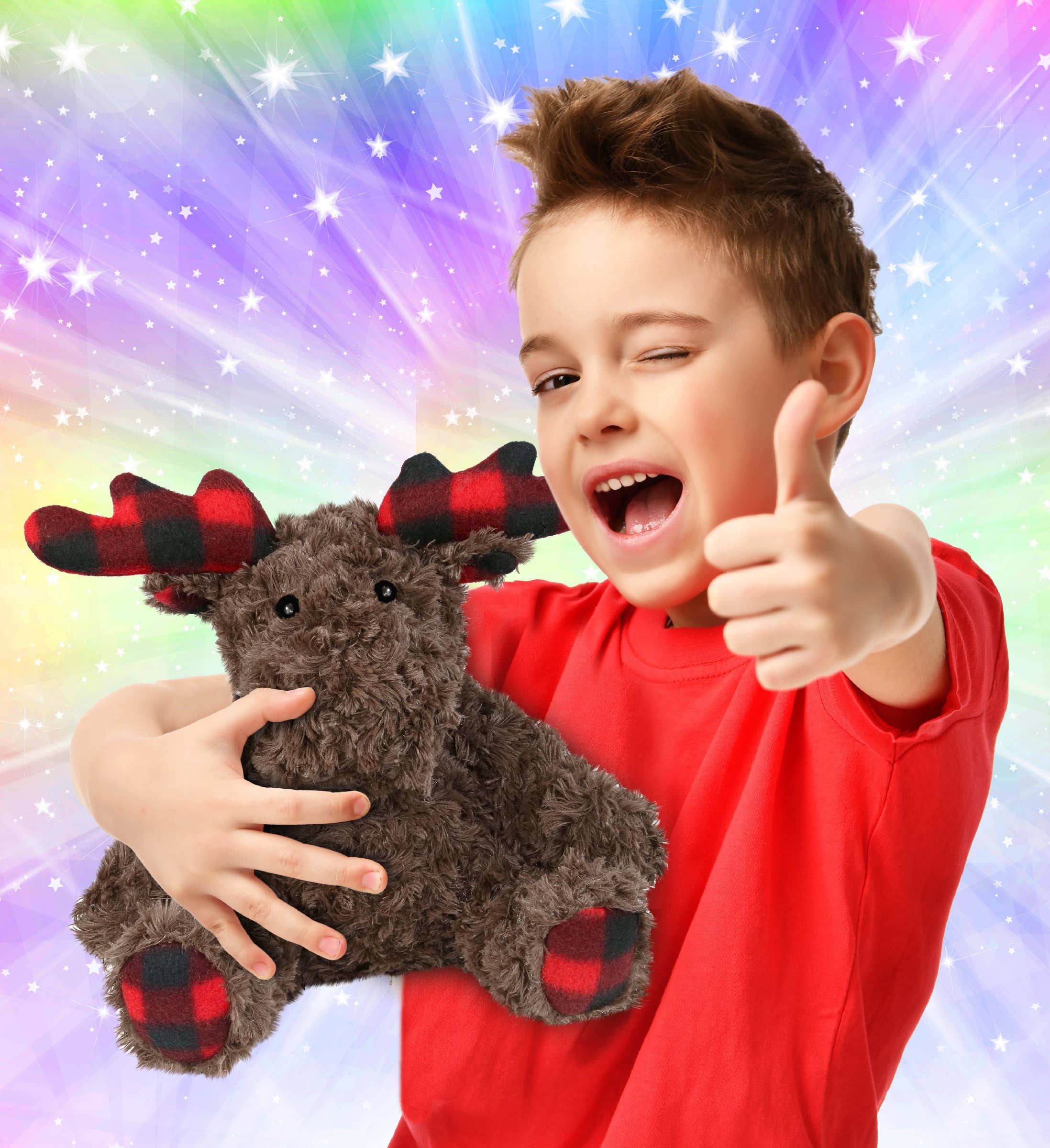 Cota Global - Wholesale Stuffed/Plush Toy - Kids & Baby - Super Soft Plush - Plaid Curly Moose1