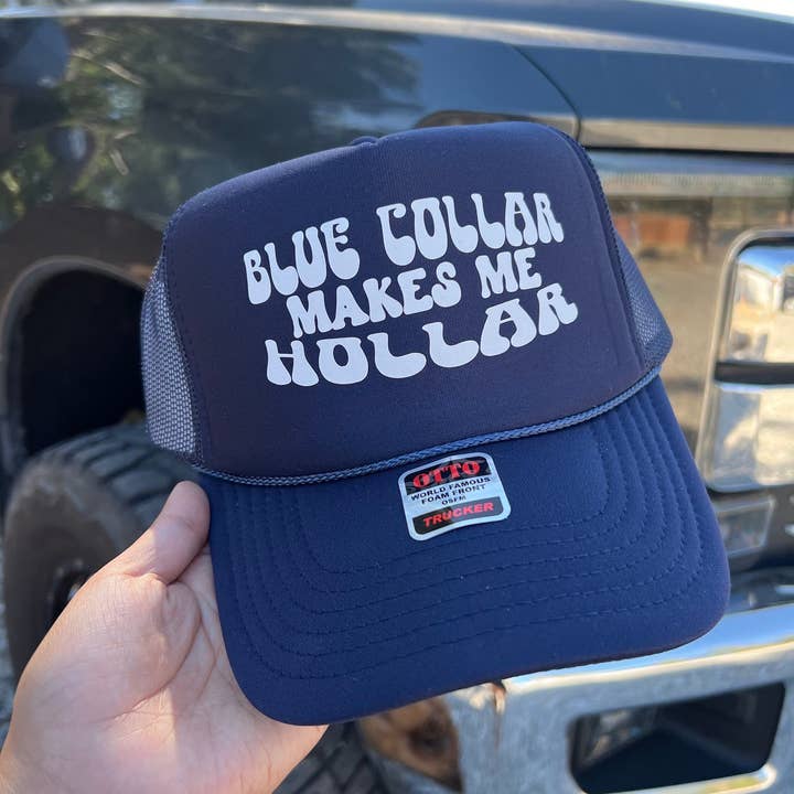 Tipsy Rodeo - Wholesale Trucker Hat - Unisex - Blue Collar Cute Trendy Trucker Hat | Rodeo