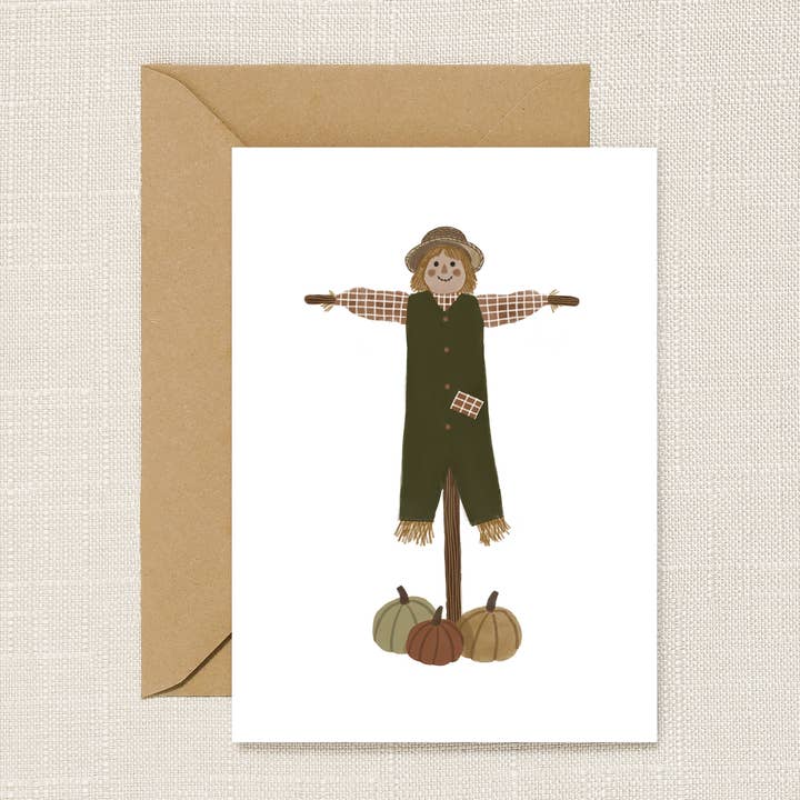 Scarecrow Autumn Greeting Card for wholesale by HeatherLucyJ Design