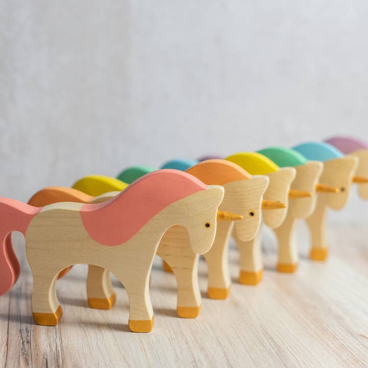 PoppyBabyCo – Engroshandel Trælegetøj - Børn – Waldorf stort træ Unicorn legetøj