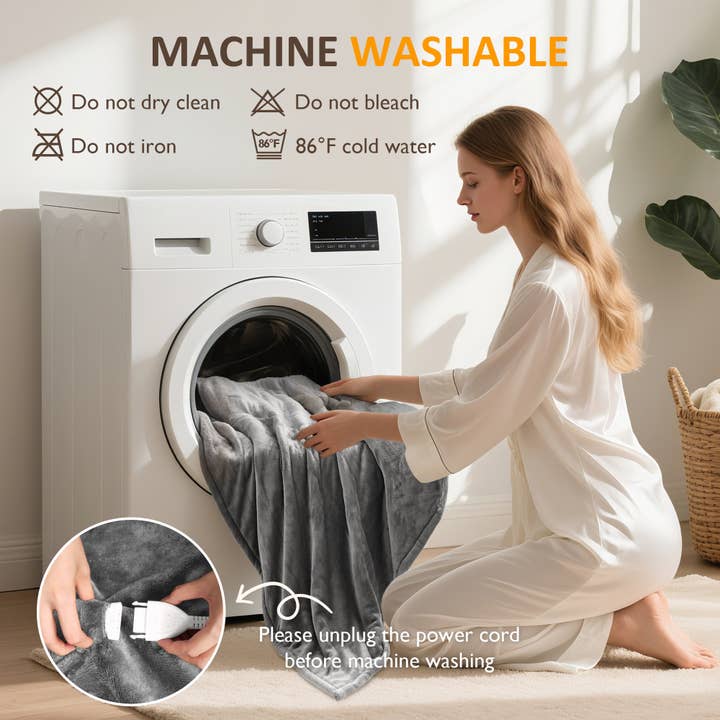 Heynemo - Wholesale Bedding Blanket - Queen Size Heated Blanket, Dual Control Electric Throw8