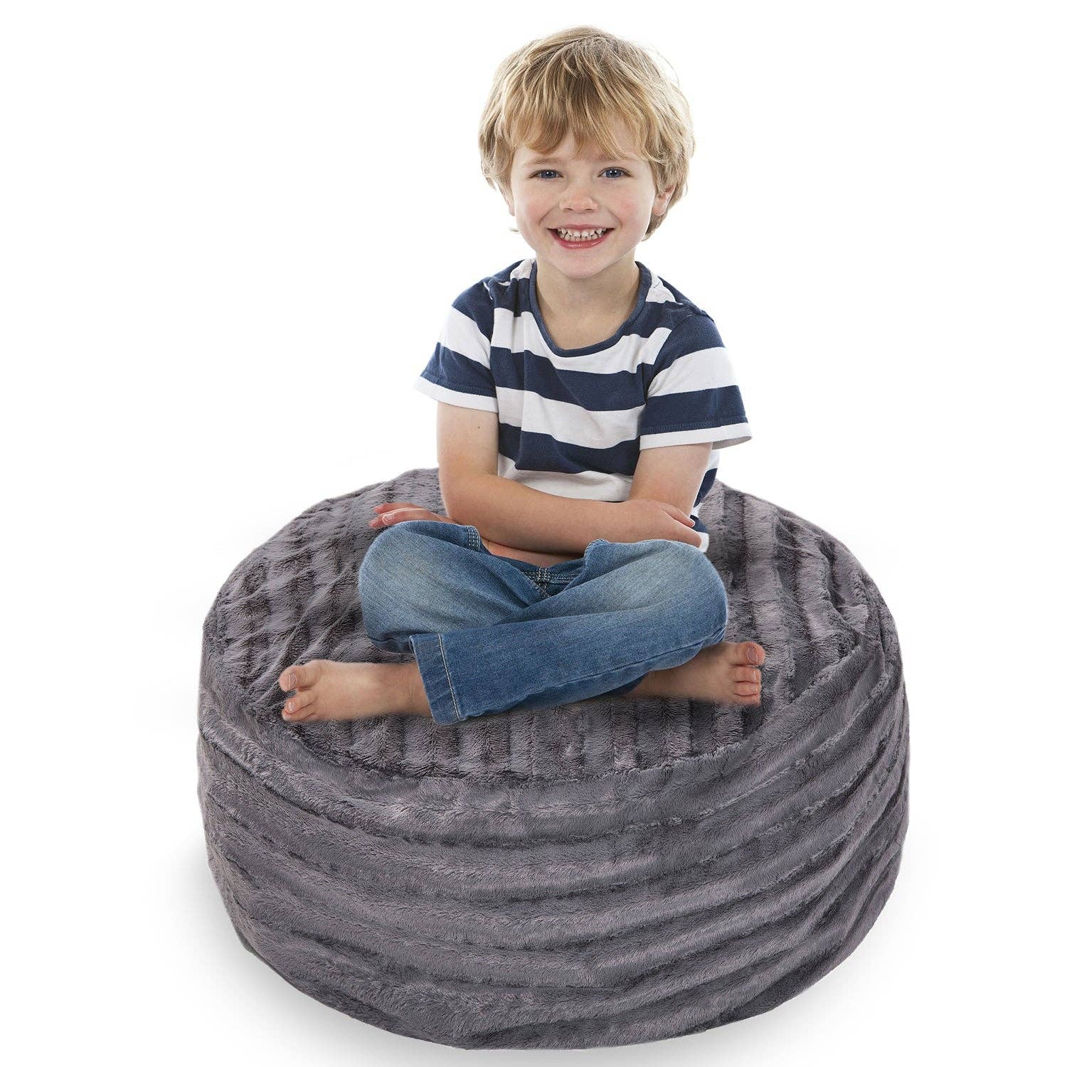 Cheer Collection - Vente Peluche – enfant et bébé - Pouf en fausse fourrure de la collection Cheer et rangement pour animaux en peluche4