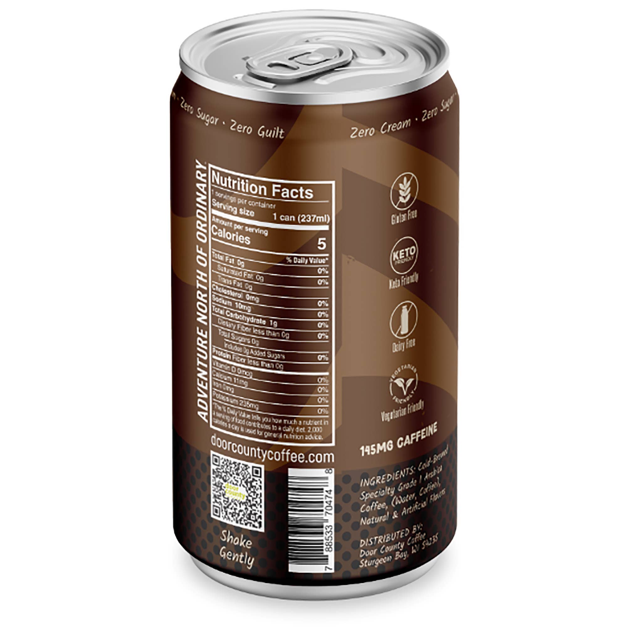 Door County Coffee – Großhandel Eiskaffee/Cold Brew – Brownie-Teig - Aromatisierter Dosen-Kaltkaffee1