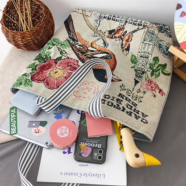 ACCITY - Wholesale Tote Bag - Women's - LARGE CAPACITY ETHNIC STYL CANVAS SHOULDER TOTE BAG_CWAB167014