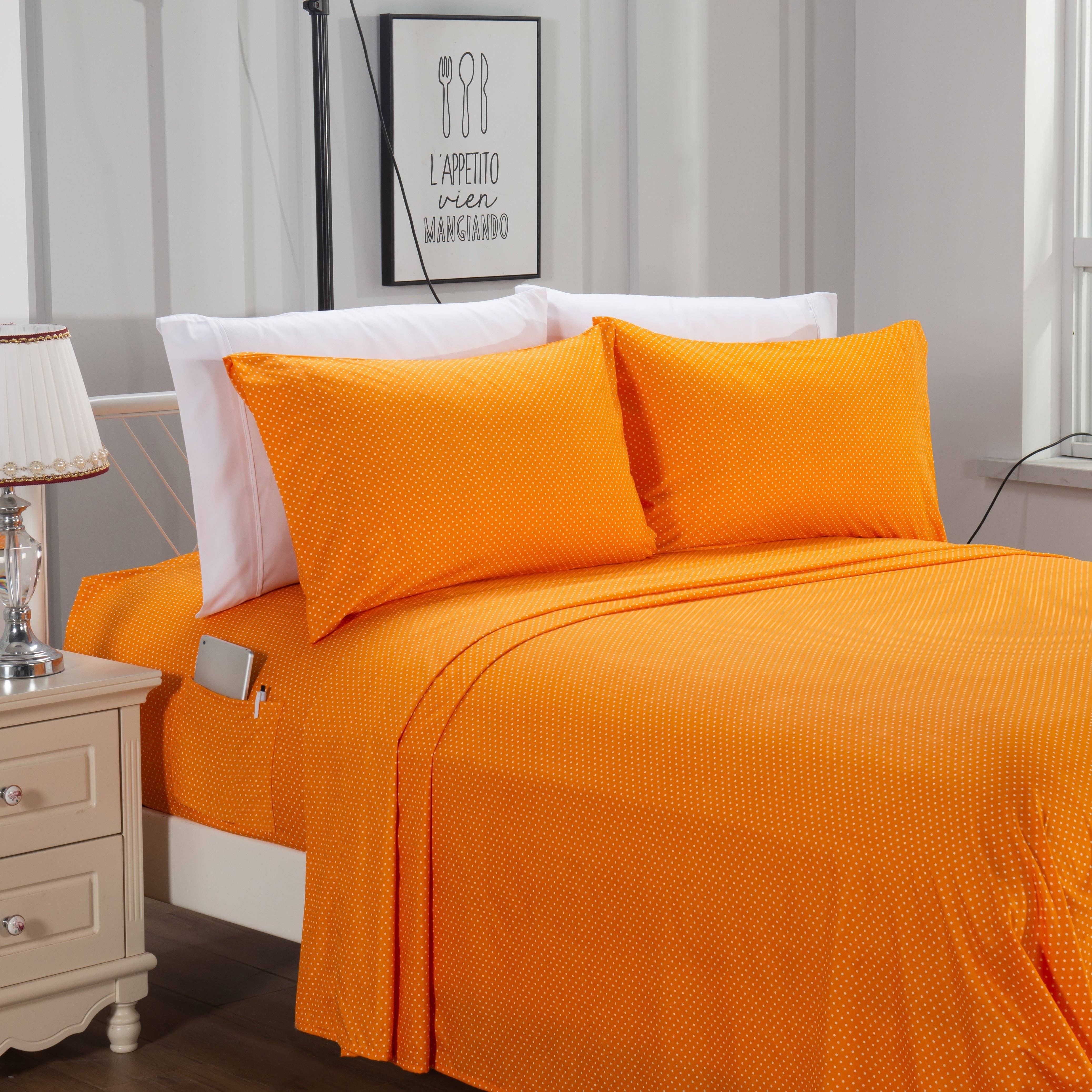 Elegant Comfort - Wholesale Sheet Set - Elegant Comfort 6-Piece Polka Dot Printed Sheet Set - Soft as a Hotel Premium Quality4