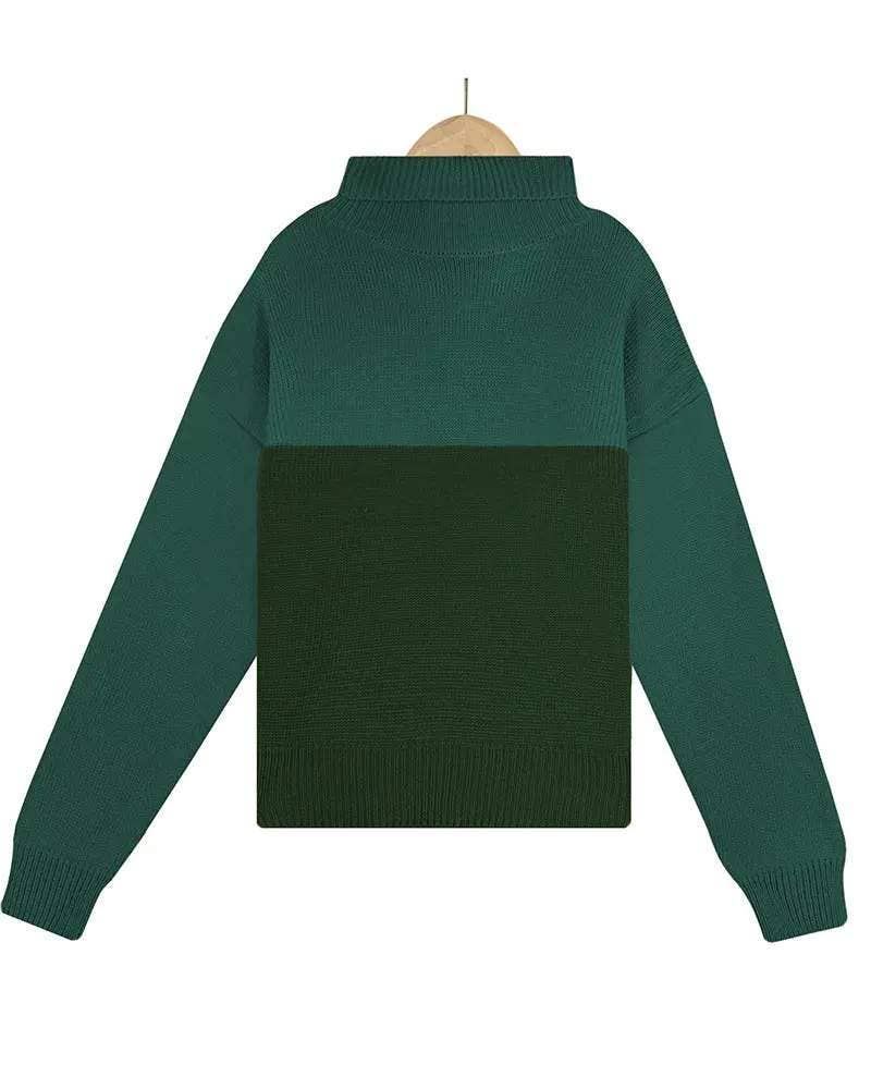 Fashion Combination – Pulôver - Mulher por atacado – Camisola de malha de manga comprida colorblock10