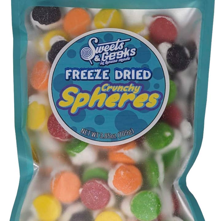 Sweets and Geeks - Wholesale Hard Candy - Freeze Dried Crunchy Spheres 3.85oz Peg Bag