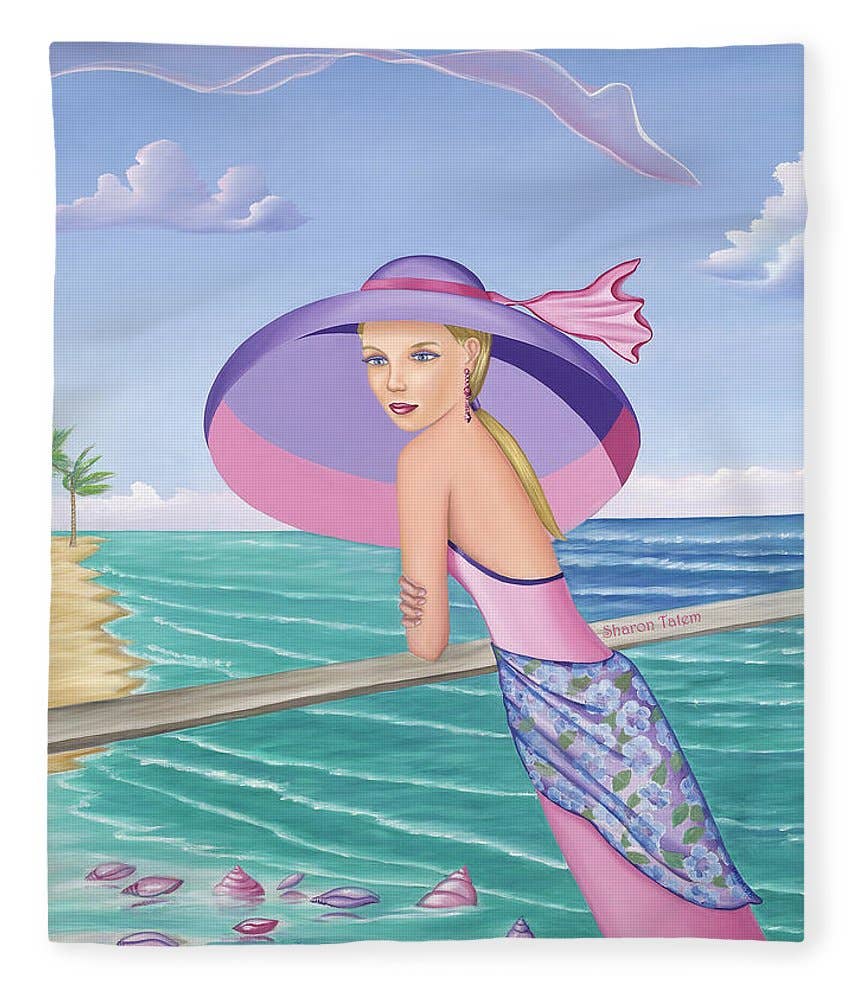 Sharon Tatem Fashion LLC - Wholesale Throw Blanket - Palm Beach Purple - Blanket