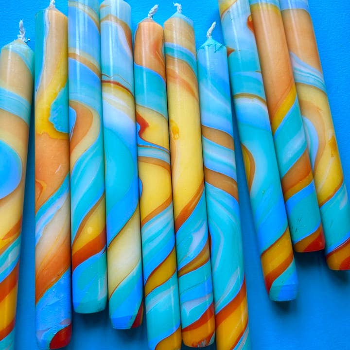 The Colour Emporium - Vente Bougies/bougeoirs coniques - JUPITER - MARBRÉ4