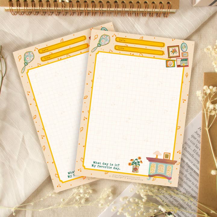 Cottagecore House Daily Planner Notepad for wholesale by ponyolaconca