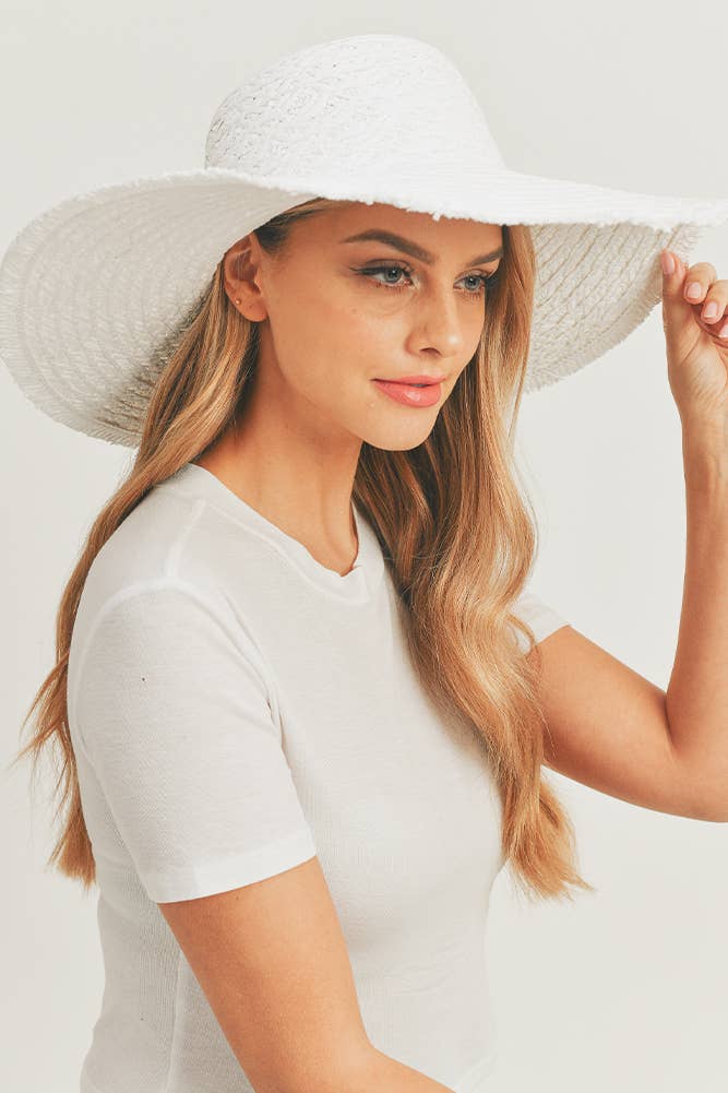 Hana - Wholesale Strohoed - Dames - Zonnehoed Solid Floppy15