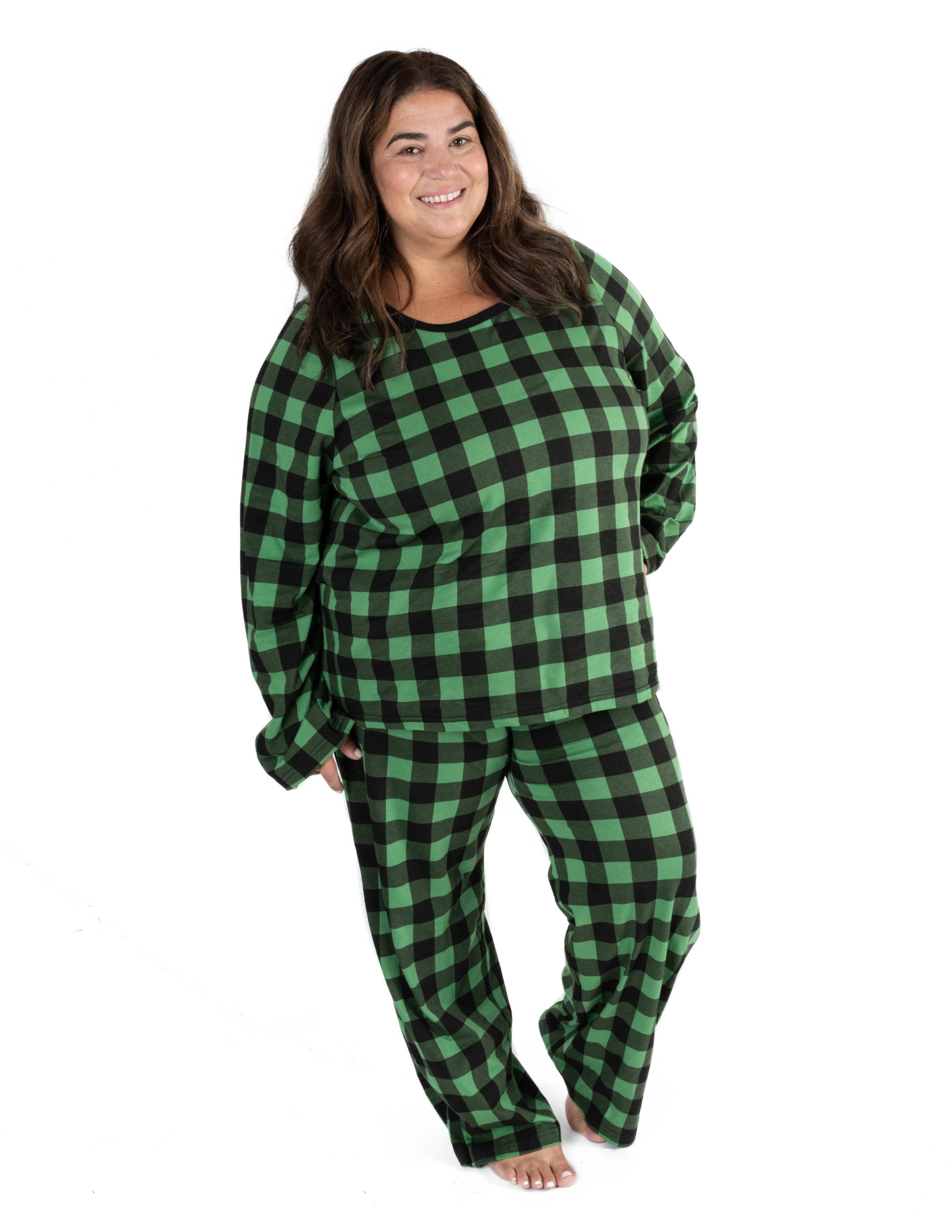Leveret Pajamas - Wholesale Sleepwear Set - Women's - Women Two Piece Cotton Pajamas Plaid for Christmas4