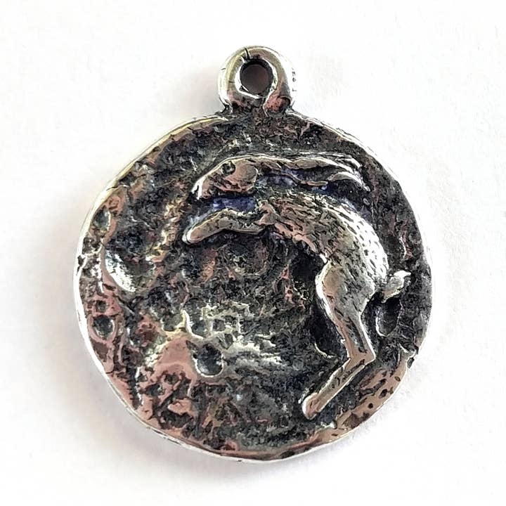 Rabbit in the Moon Necklace in Sterling Silver for wholesale by Silver Bramble Jewelry