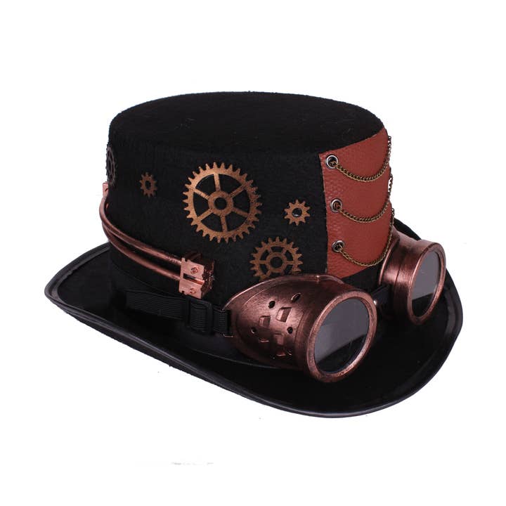 Steampunk mössa med skyddsglasögon - Koppar för wholesale av Western Fashion
