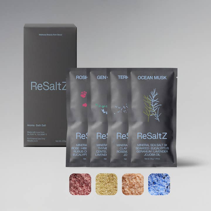 Aroma Bath Salt Travel Set 50g x 4 for wholesale by ReSaltZ