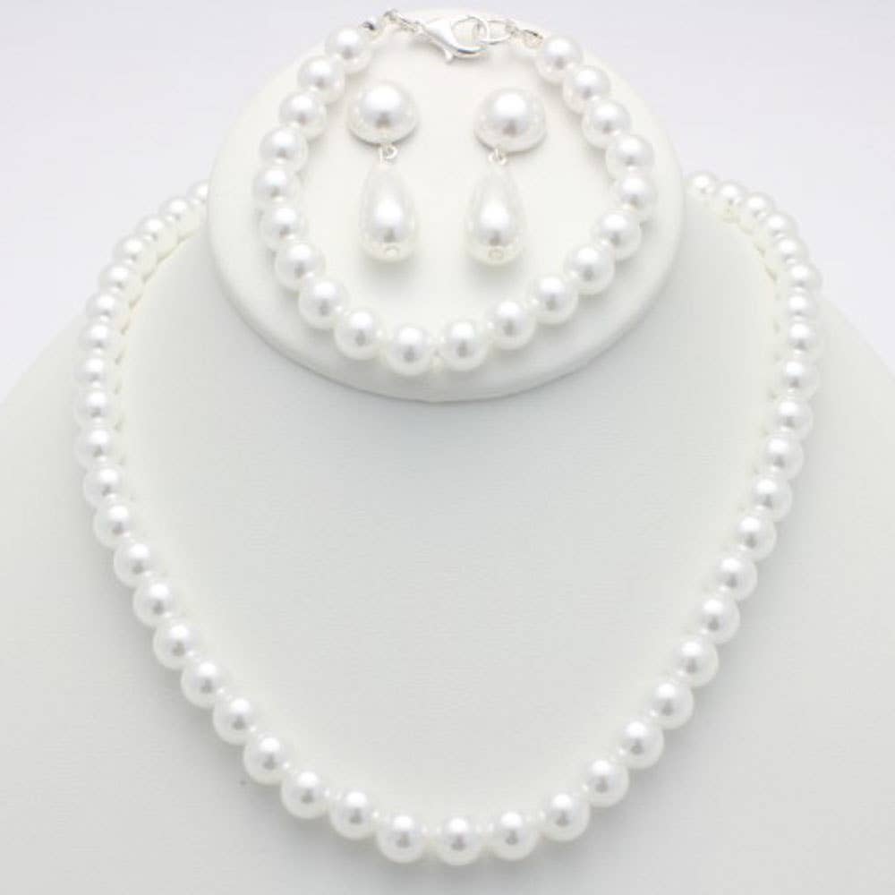 JOIA ACCESSORIES - Vente Parures de bijoux - ENSEMBLE COLLIER, BOUCLES D'OREILLES ET BRACELET EN PERLES, S 32751