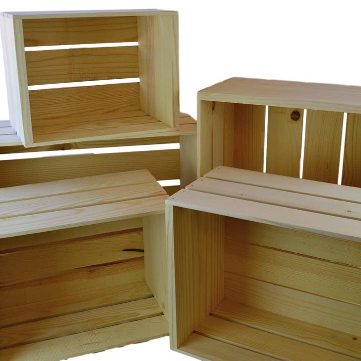 Poole & Sons Inc. - Wholesale Storage Bin - Slatted Wooden Nesting Crates 5 Piece (One Set)