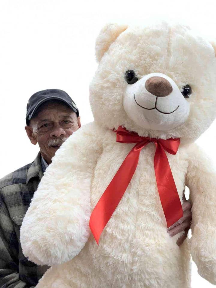 Giant White Teddy Bear Soft Premium Quality Big 54 inches for wholesale by Big Plush