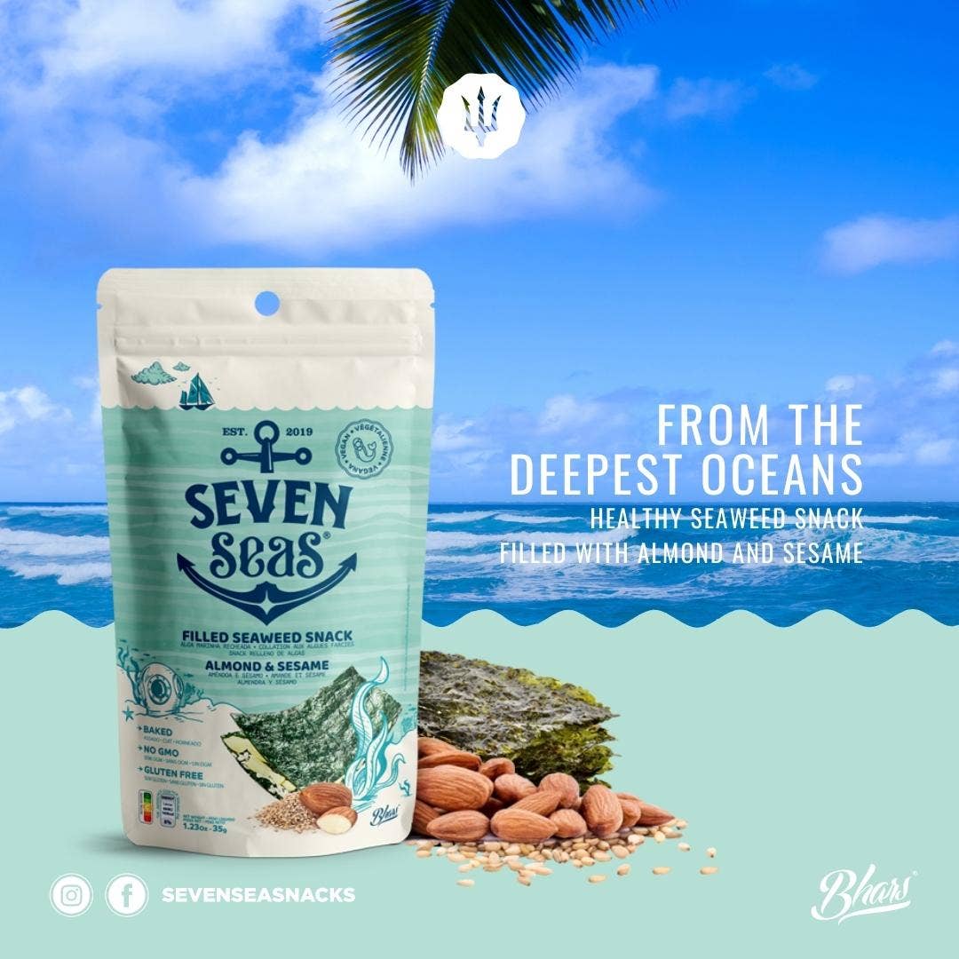 Bhars Foods - Wholesale Puffed Snack - Seven Seas - Baked Nori with Almond and Sesame (35g)9