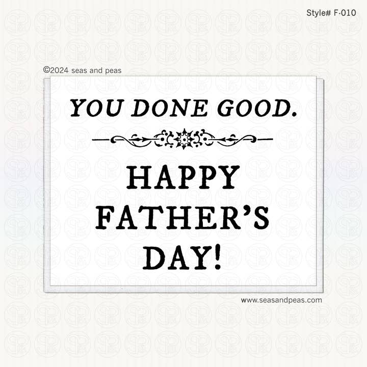 You Done Good Father's Day Card - Six Pack för wholesale av Seas and Peas, LLC