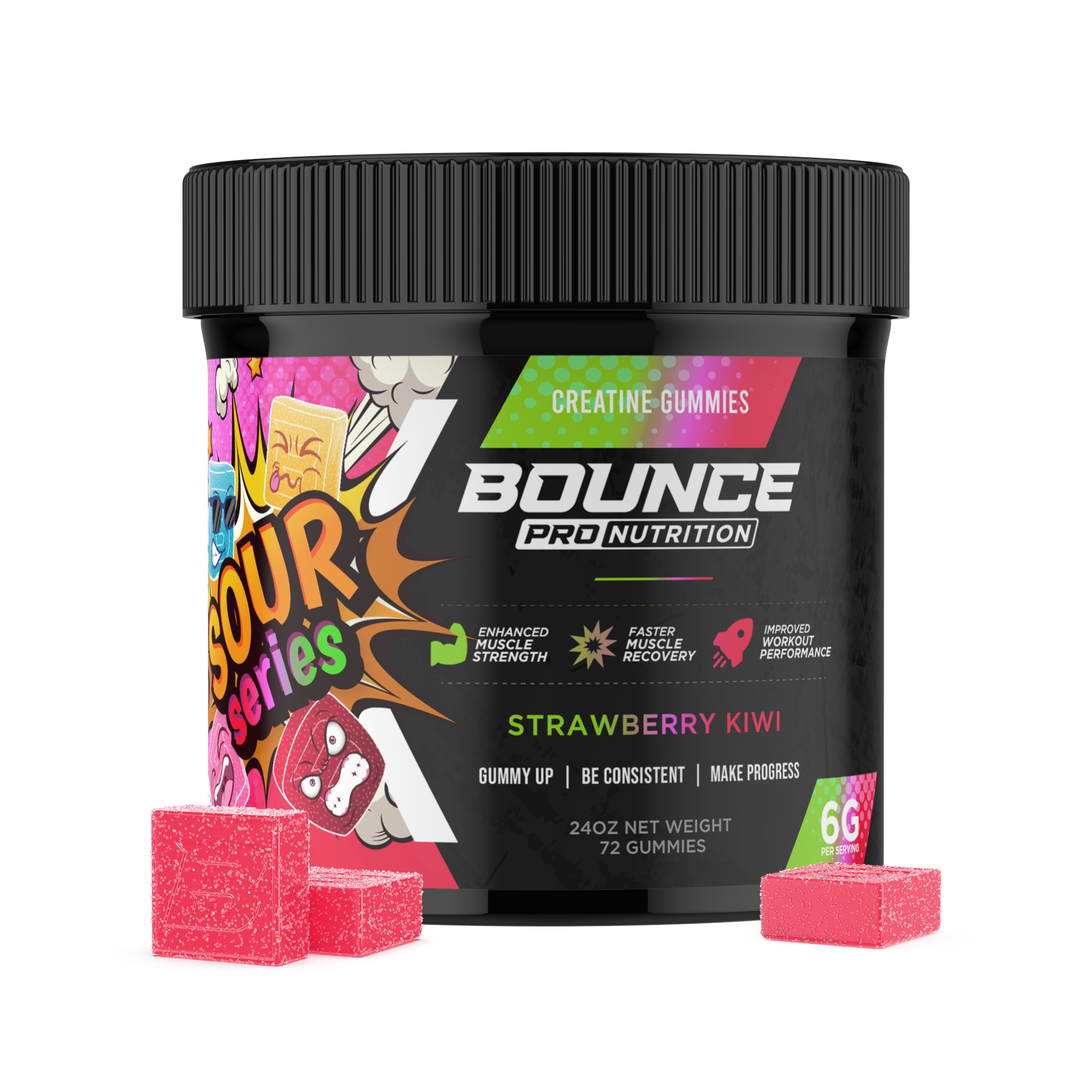 Bounce Nutrition - Wholesale Oral Supplement/Vitamin - Creatine Gummies - Sour Series13