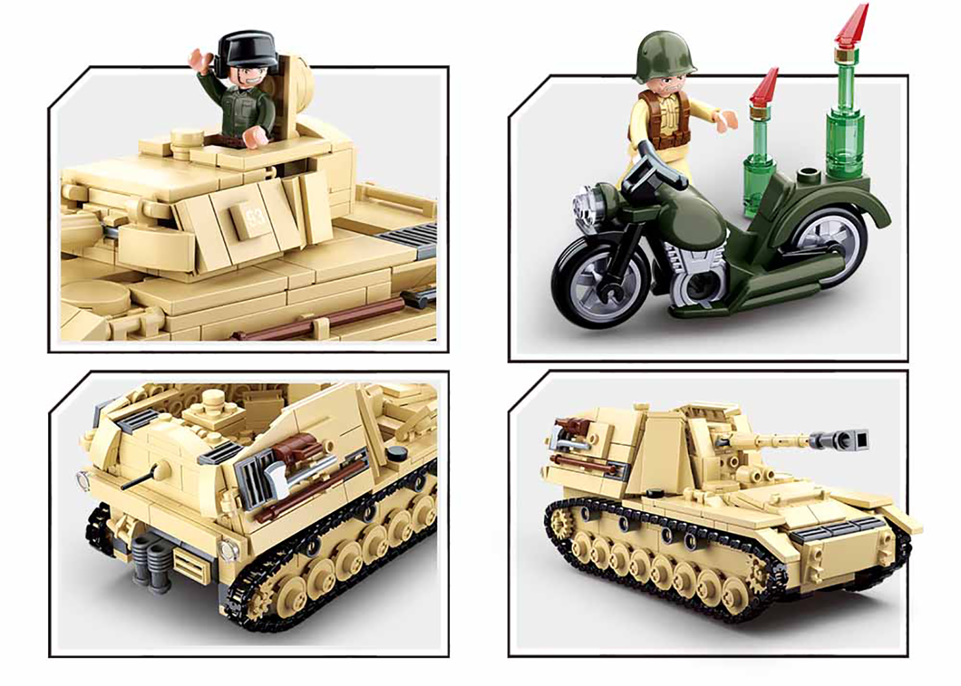 Texas Toy Distribution - Wholesale Building Set - Kids - WWII Panzer IV 2-in-1 Tank Building Brick Kit (543 Pcs)4