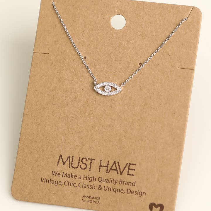 Fame Accessories - Wholesale Pendant/Charm Necklace - Evil Eye Jewel Pendant Necklace