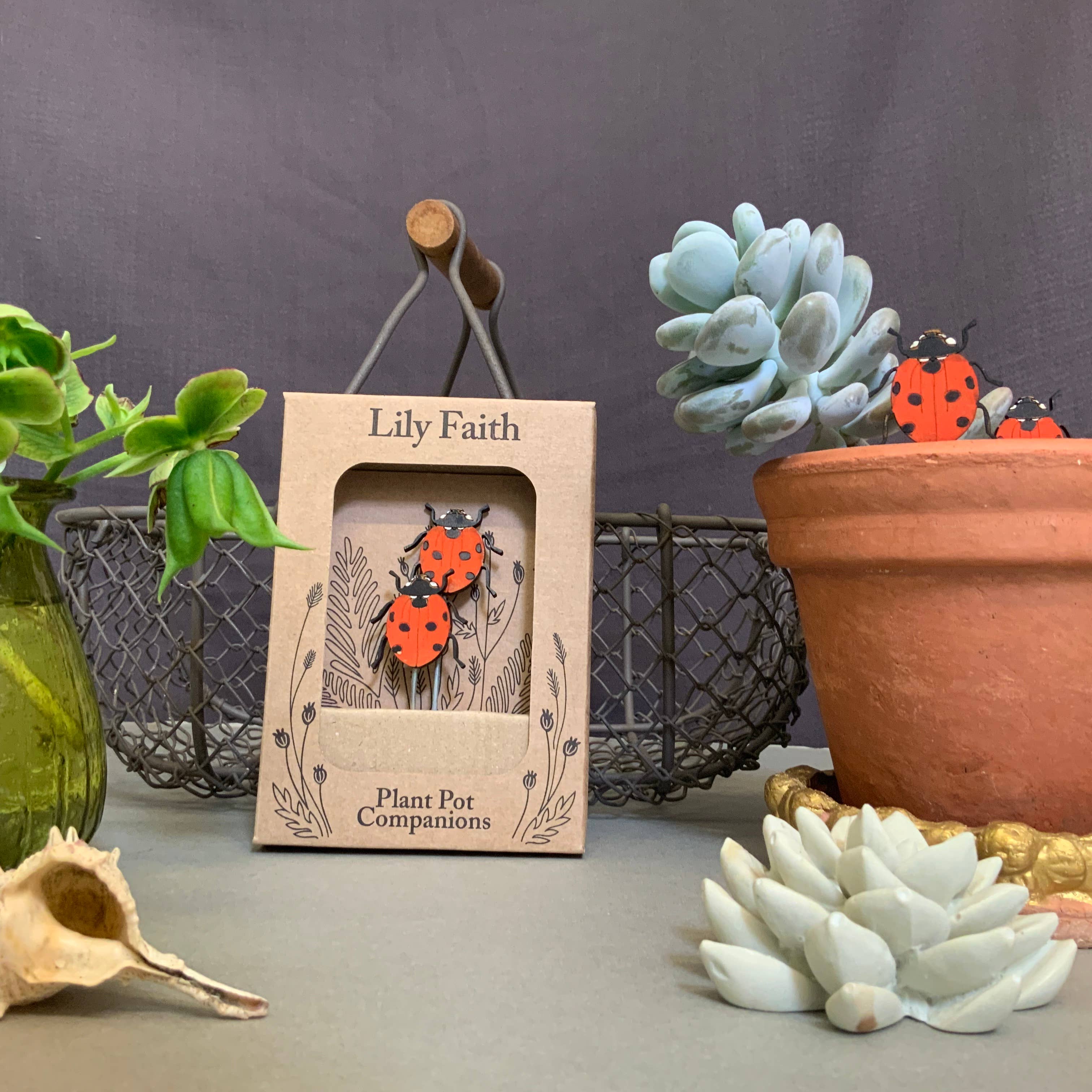 Lily Faith – wholesale Garden/lawn stake – Ladybird Plant Pot Companions2