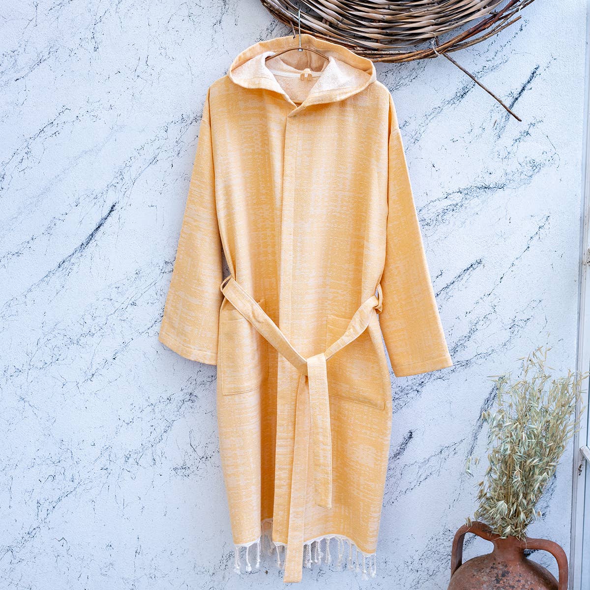 Kikoya - Wholesale Robe - Unisex - Terrybacked Bathrobe Turkish Cotton Light Weight Hood Quick28