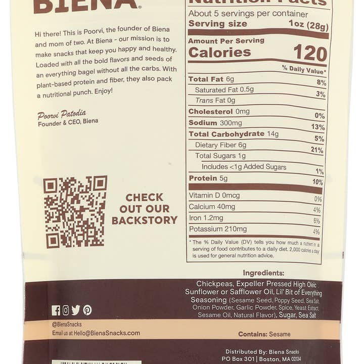 Everyday Supply Co - Wholesale Nuts - BIENA CHICKPEA LIL BIT EVRYTHIN - Case of 81