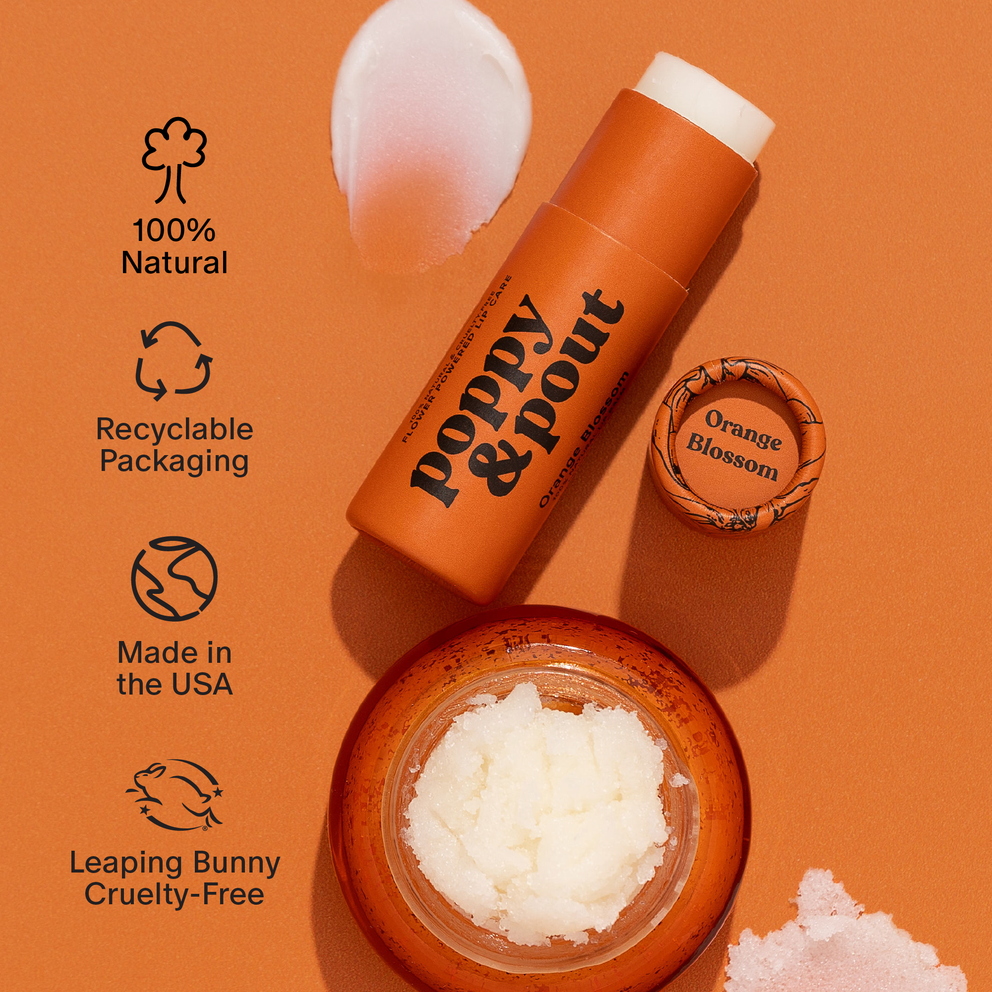 Poppy & Pout - Wholesale Lip Balm Set - Lip Care Duo, Orange Blossom6