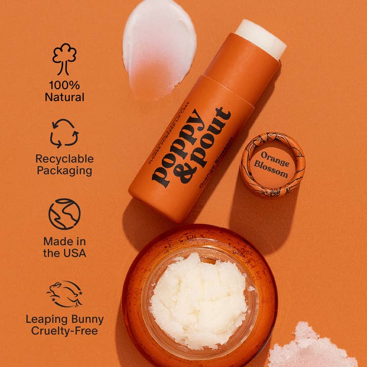 Poppy & Pout - Wholesale Lip Balm Set - Lip Care Duo, Orange Blossom6