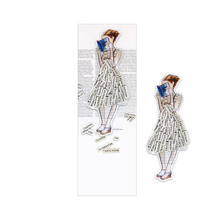 Boekenlegger met leesmuis en verwijderbare magneet | Handgetekend voor wholesale door Lütteblüten