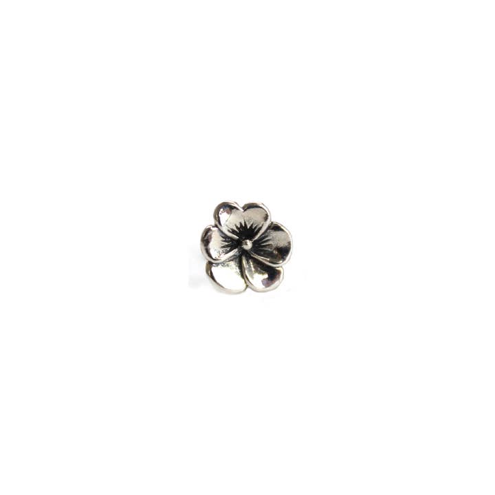 ZAD - Wholesale Stud/Post Earrings - Book Lovers Silver Flower Post Earrings1