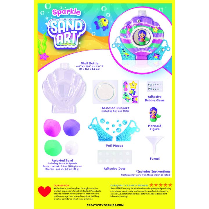 Faber-Castell / Creativity for Kids - Wholesale DIY Craft Kit - Kids - Sparkle Sand Art Mermaid DIY Craft Kit for Kids6