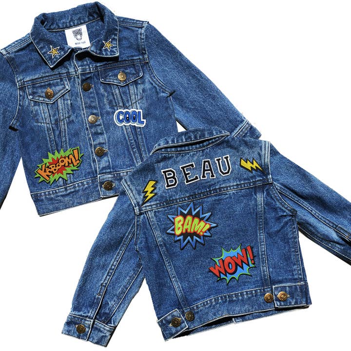 Maßgeschneiderte Jeansjacke für Kinder - Special Edition Superhero für den Großhandel von PATCHYTIGER